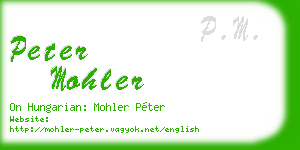 peter mohler business card